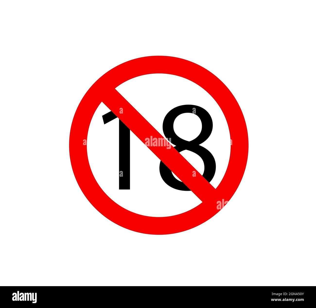 No One Under Eighteen vector flat icon. Isolated No One Under 18 illustration symbol, Adult only sign Stock Vector