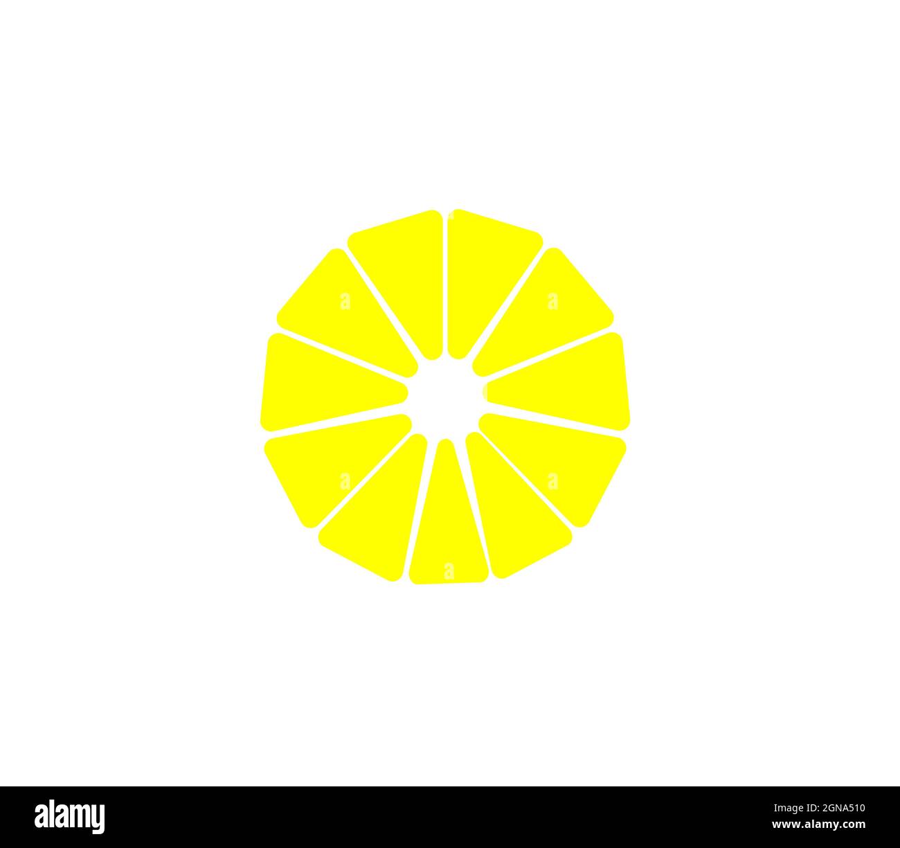 Pineapple slice isolated on white background, lemon slice vector design Stock Vector