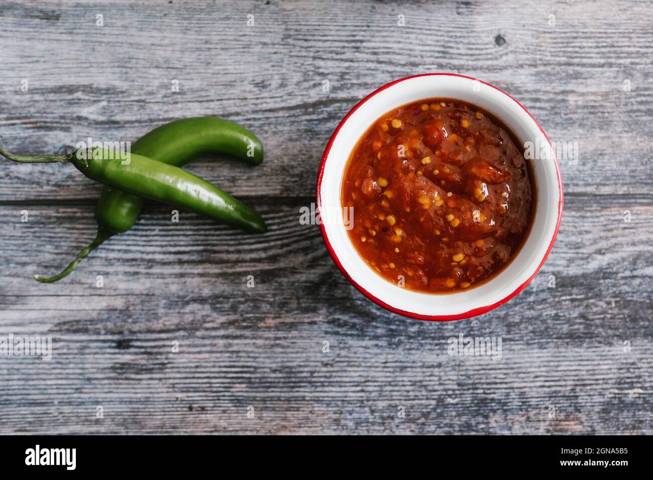 Mexican spicy red sauce typical in the gastronomy of Mexico Stock Photo