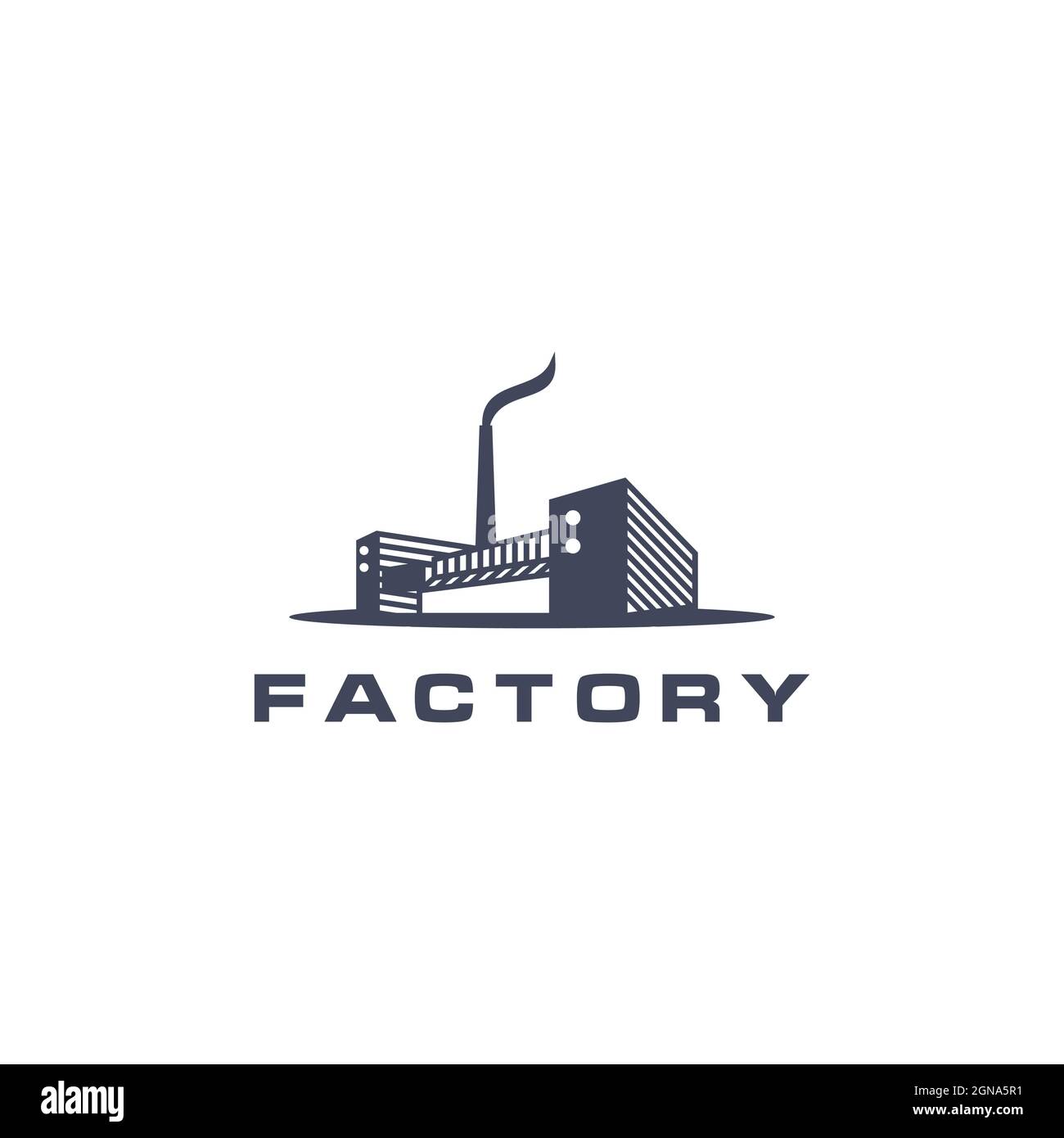Factory building logo design. Modern industrial logo design Stock