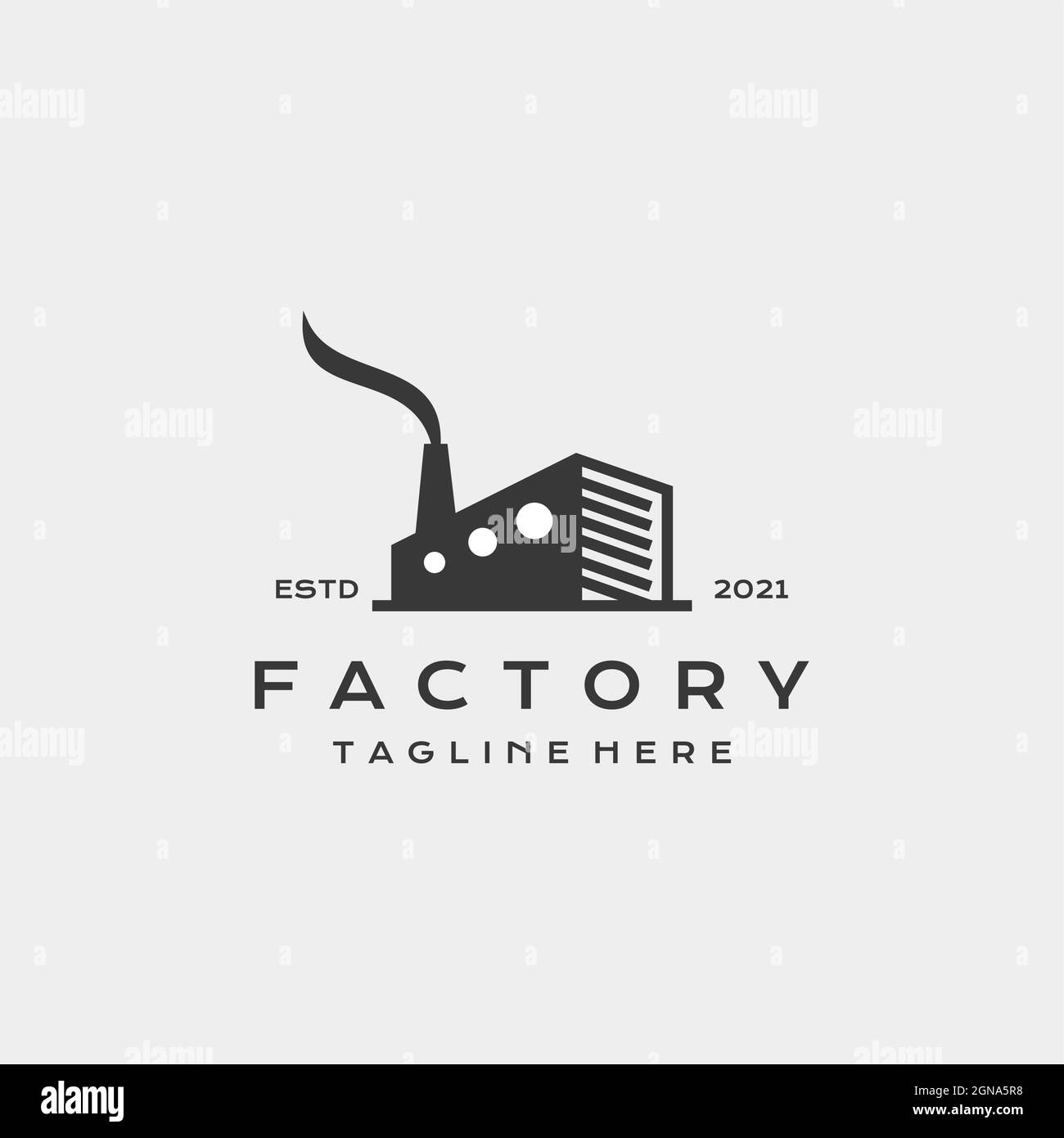 Factory building logo design. Modern industrial logo design Stock Vector