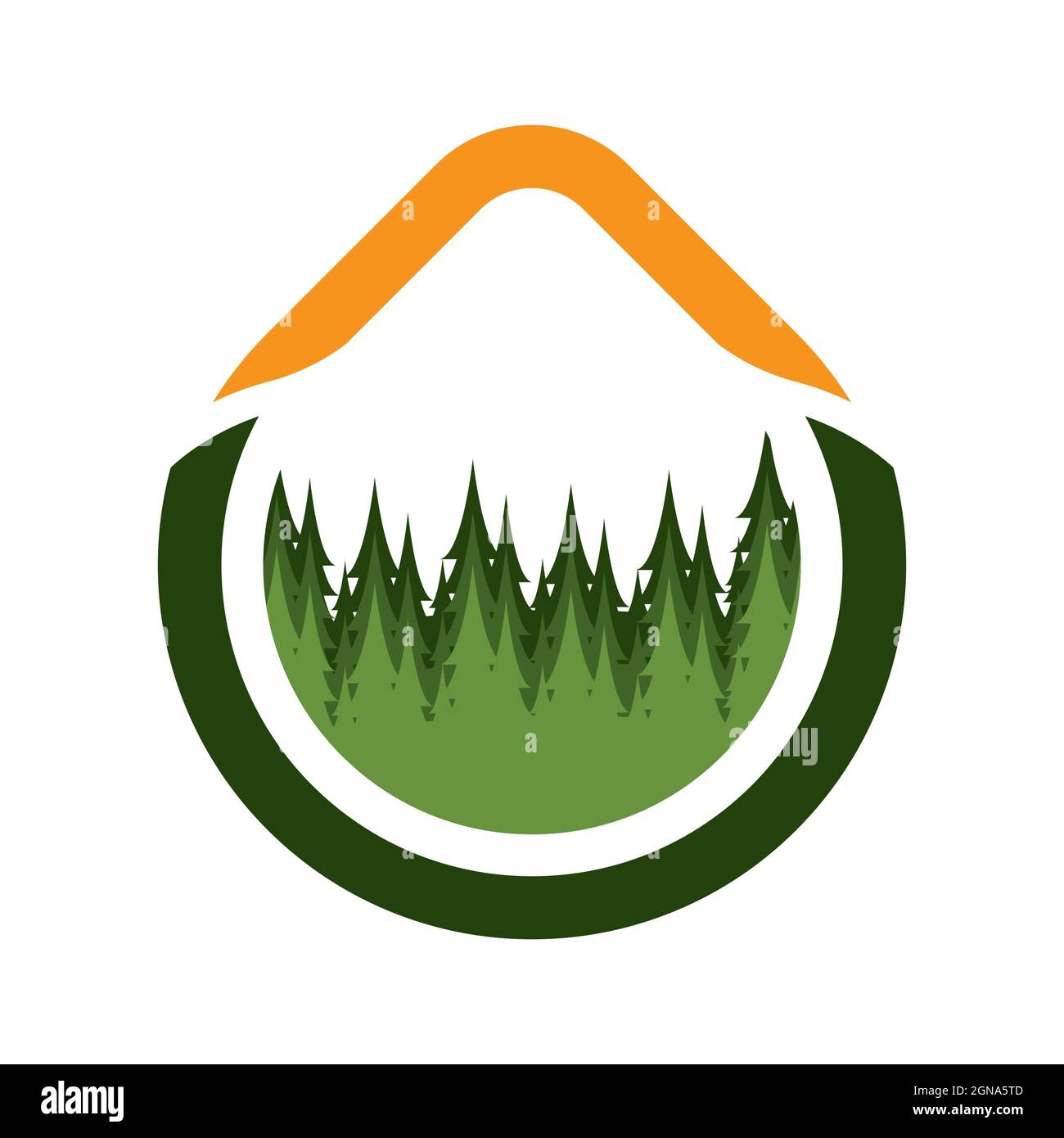 Tree leaf vector logo template icon design Stock Photo - Alamy