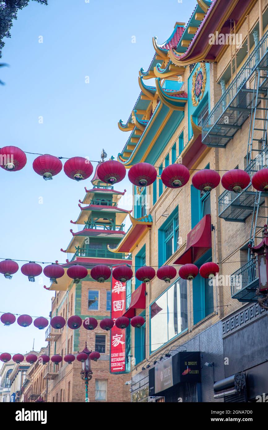 Exploring Chinatown in San Francisco, California. Stock Photo