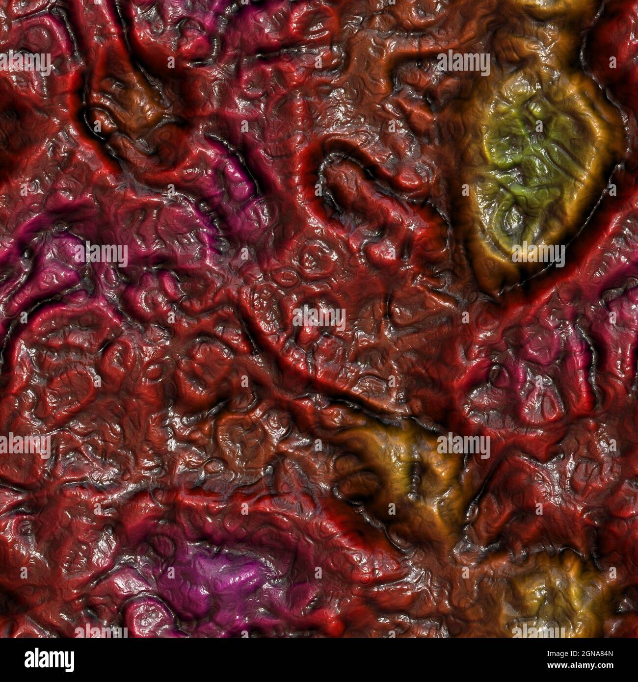 Rotten mouldy bruised innards flesh 3D illustration Stock Photo