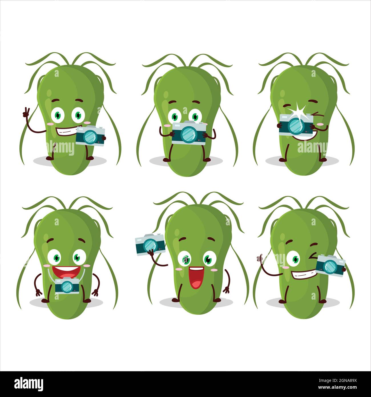 Photographer profession emoticon with contagious cartoon character ...