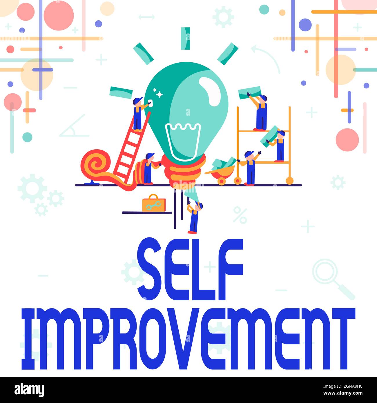 Conceptual display Self Improvement. Internet Concept process of making ...