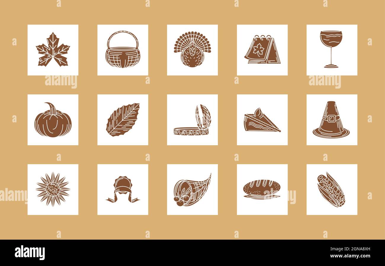 thanksgiving day set Stock Vector Image & Art - Alamy