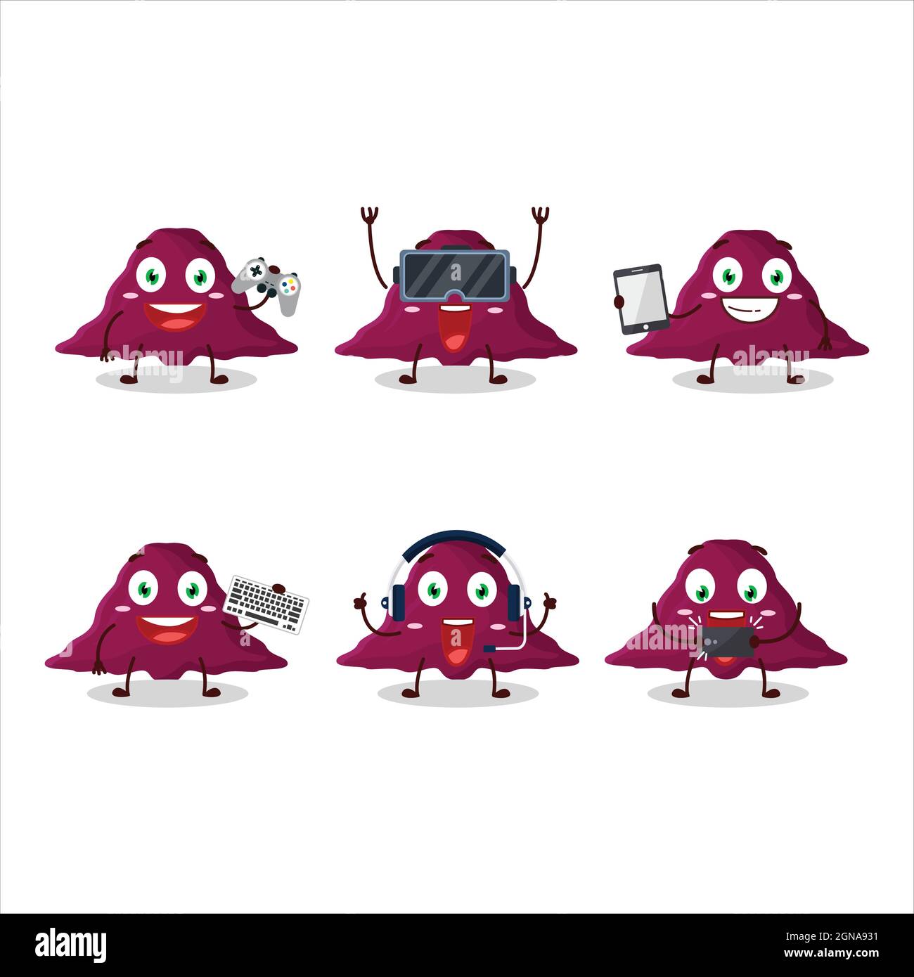 Delta covirus cartoon character are playing games with various cute ...