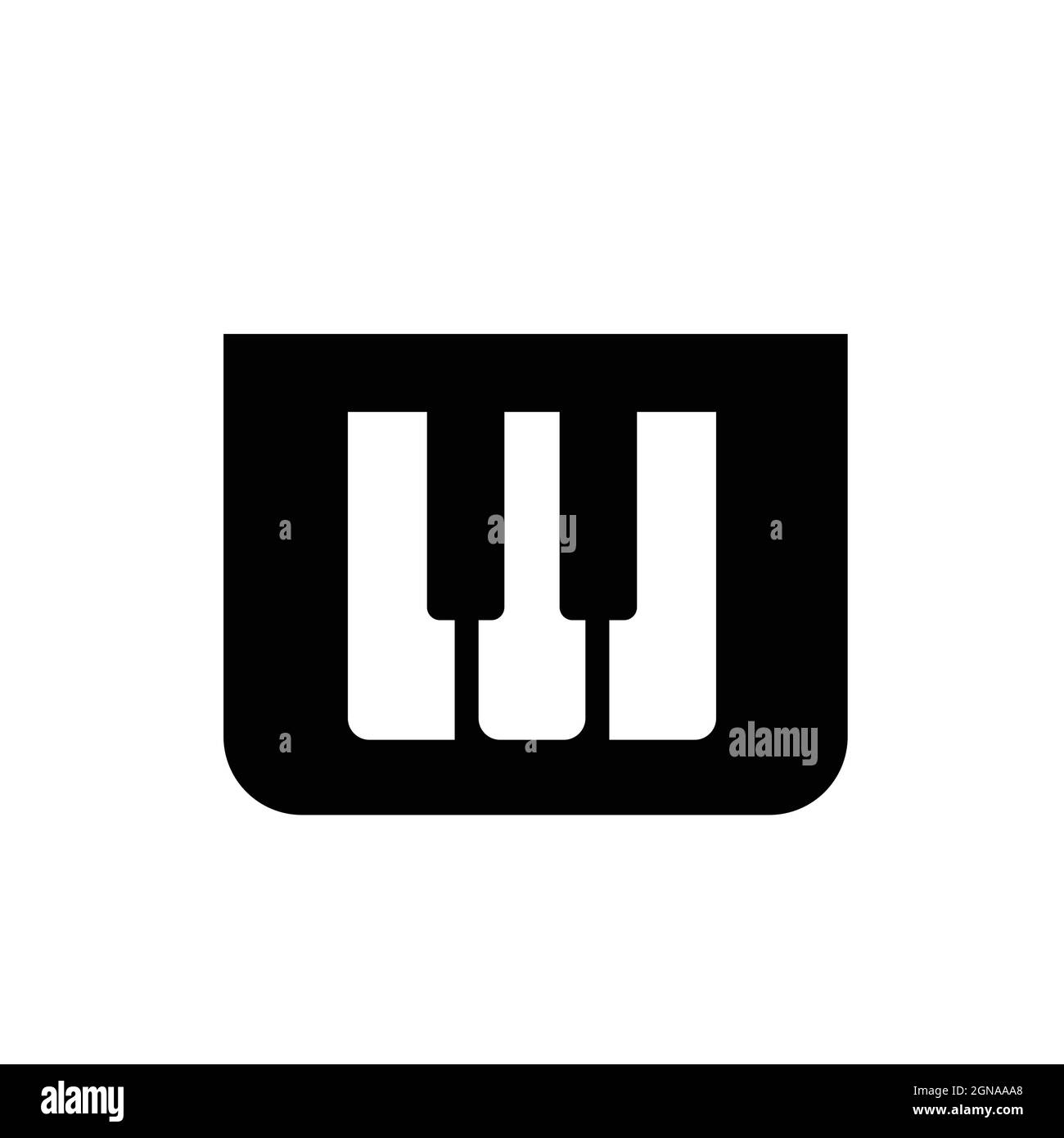 Creative musical logo vector illustration, piano logo Stock Vector