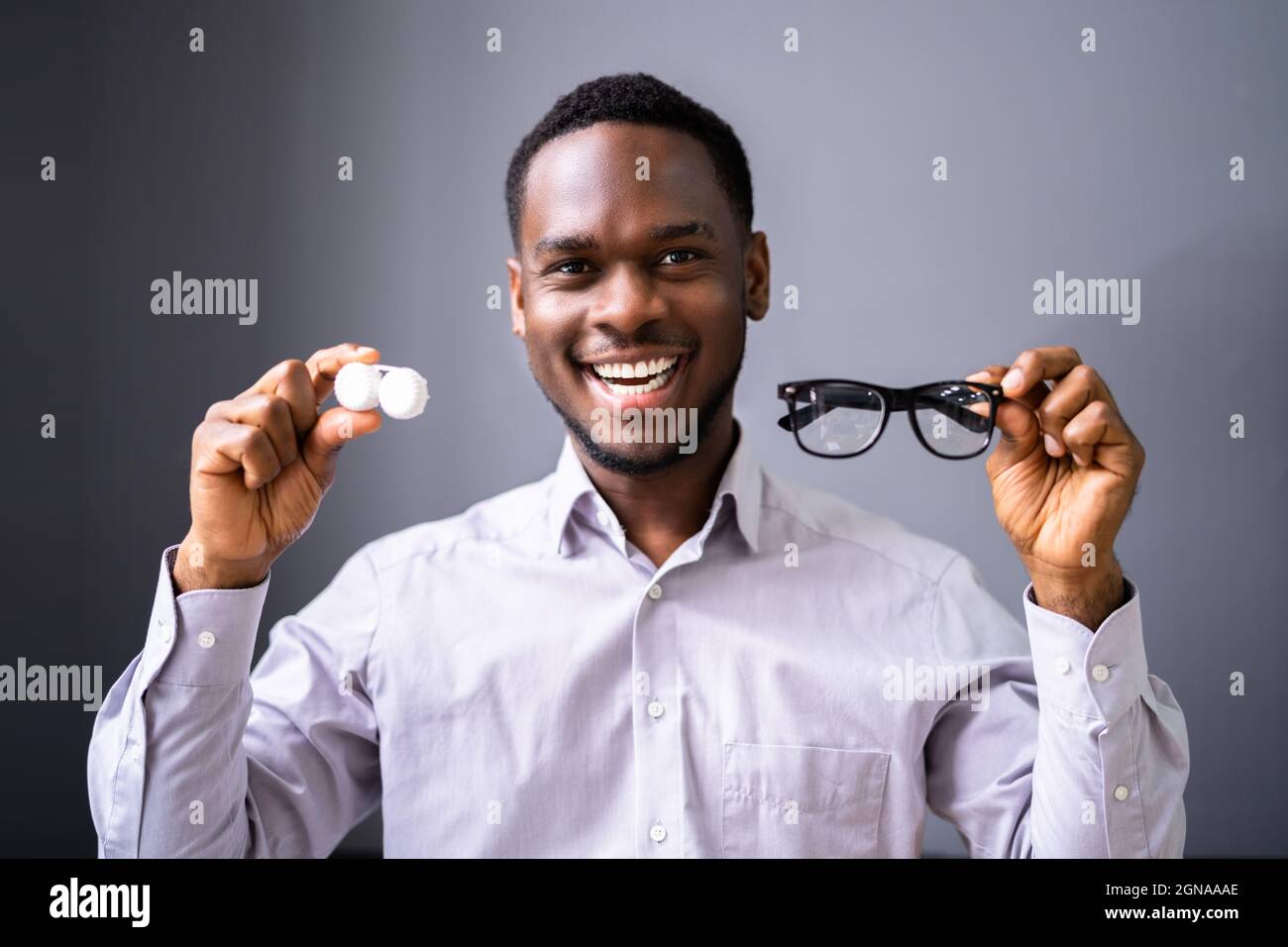 Optical Vision Care And Correction. Eyeglasses And Contact Lenses Stock