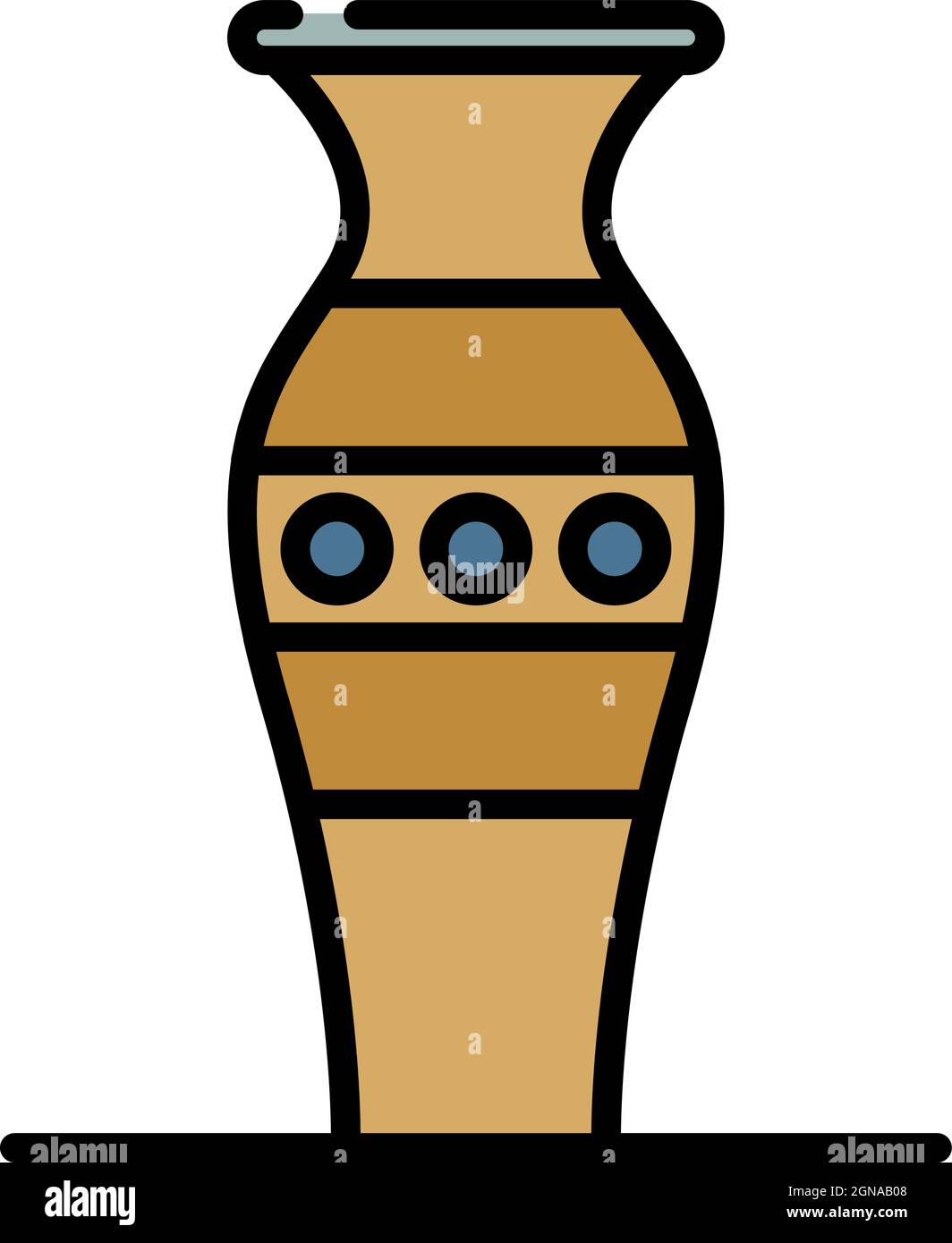 Ancient vase icon. Outline ancient vase vector icon color flat isolated ...