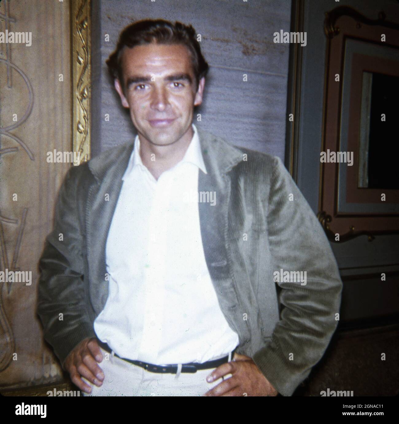Young SEAN CONNERY colour candid photo circa 1962 when he first