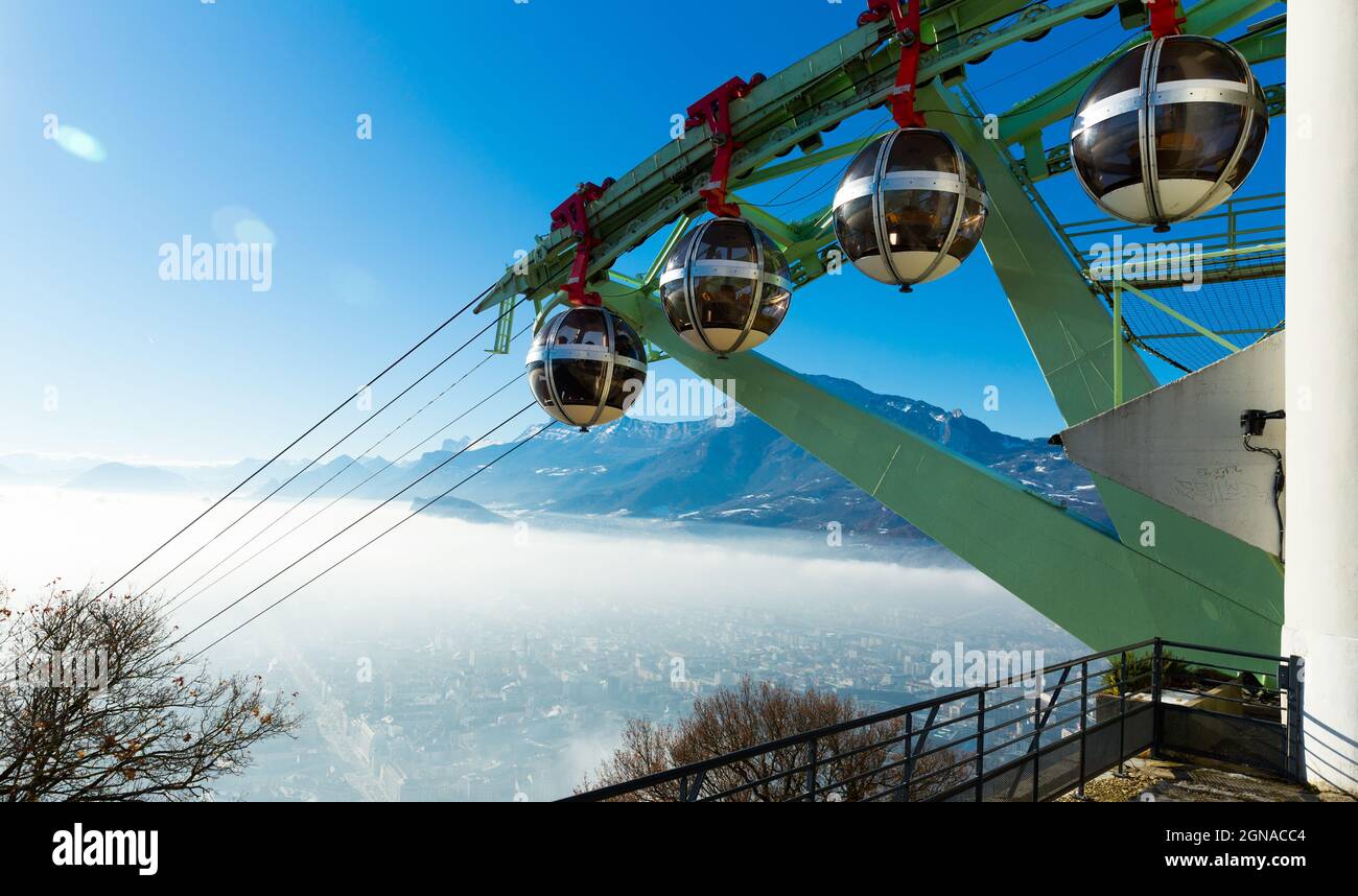 View on cable car of Grenoble in France Stock Photo Alamy