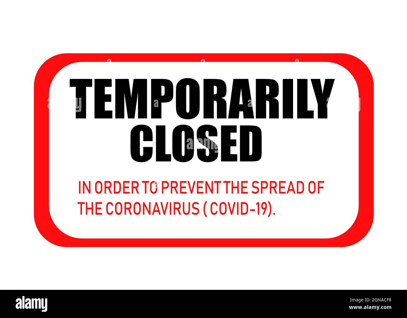 Temporarily Closed Sign Board Temporary Close Message Due To Coronavirus Stock Vector Image Art Alamy