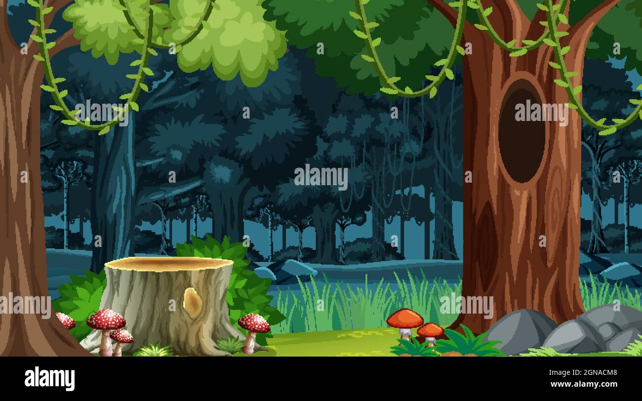 Nature forest landscape background illustration Stock Vector Image ...