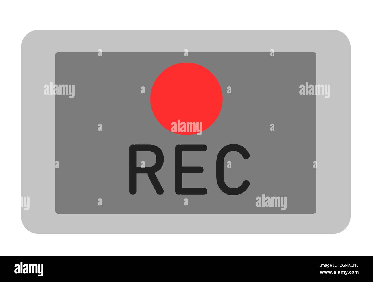 Larger recording Button Isolated on White Background Stock Vector