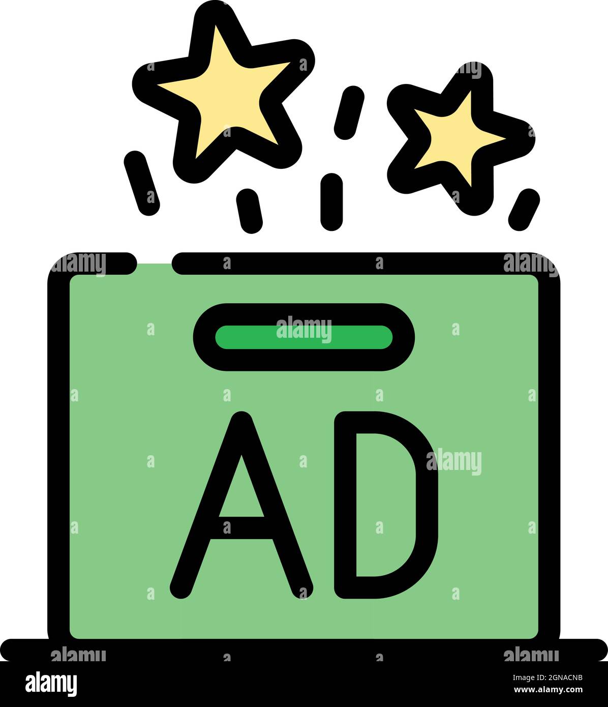 Ad box icon. Outline ad box vector icon color flat isolated Stock ...