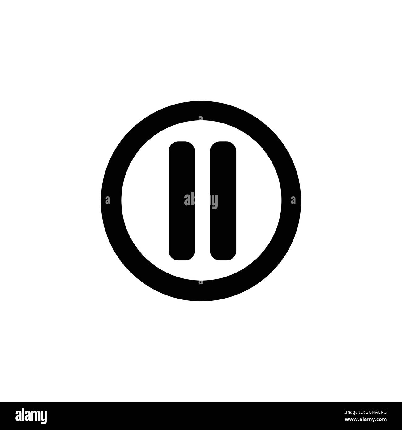 Round Pause Music Button Stock Vector