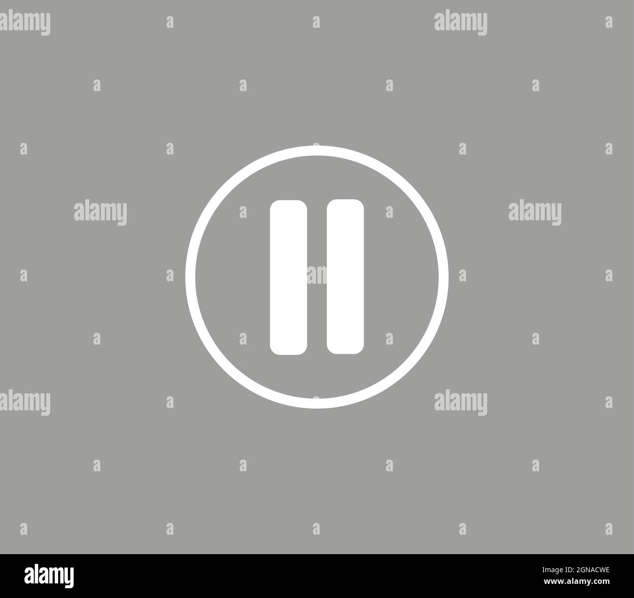 Pause button, music pause icon or song pause symbol Stock Vector