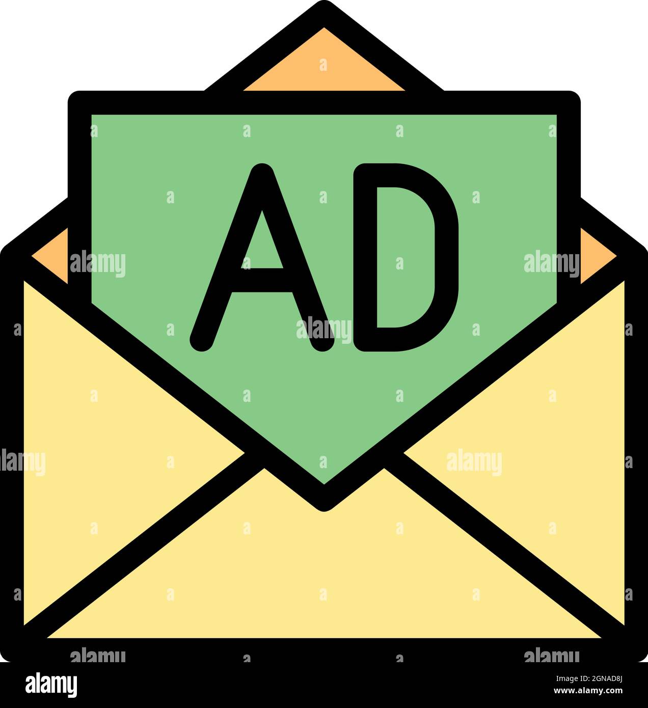 Open envelope advertising icon. Outline open envelope advertising ...