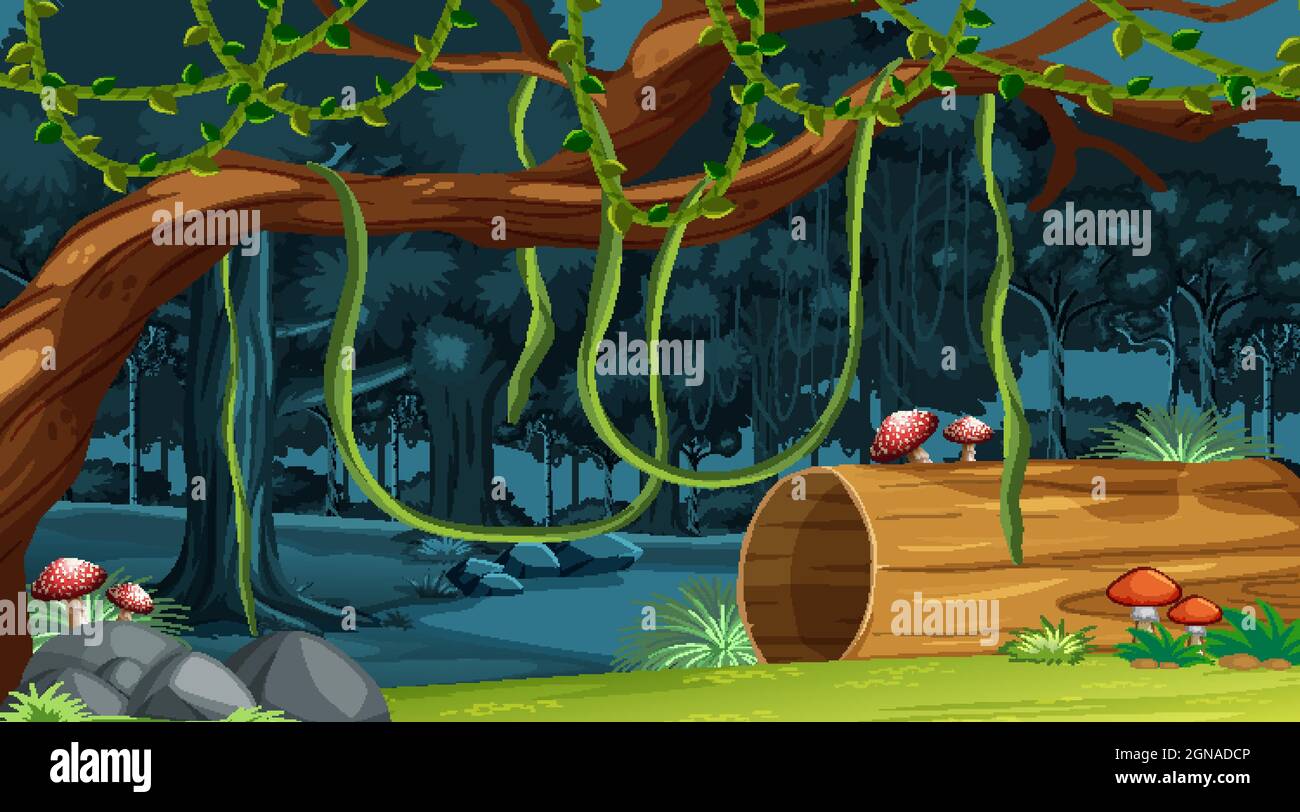 Nature forest landscape background illustration Stock Vector Image ...