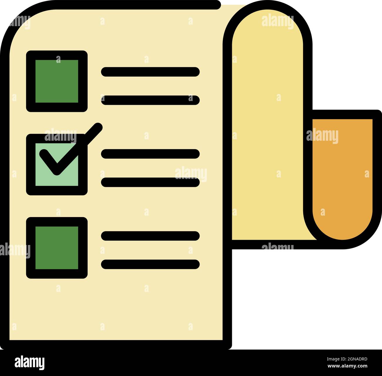 Long checkbox list icon. Outline long checkbox list vector icon color ...