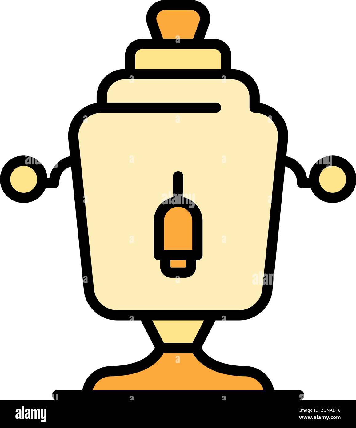 Copper samovar icon. Outline copper samovar vector icon color flat isolated Stock Vector