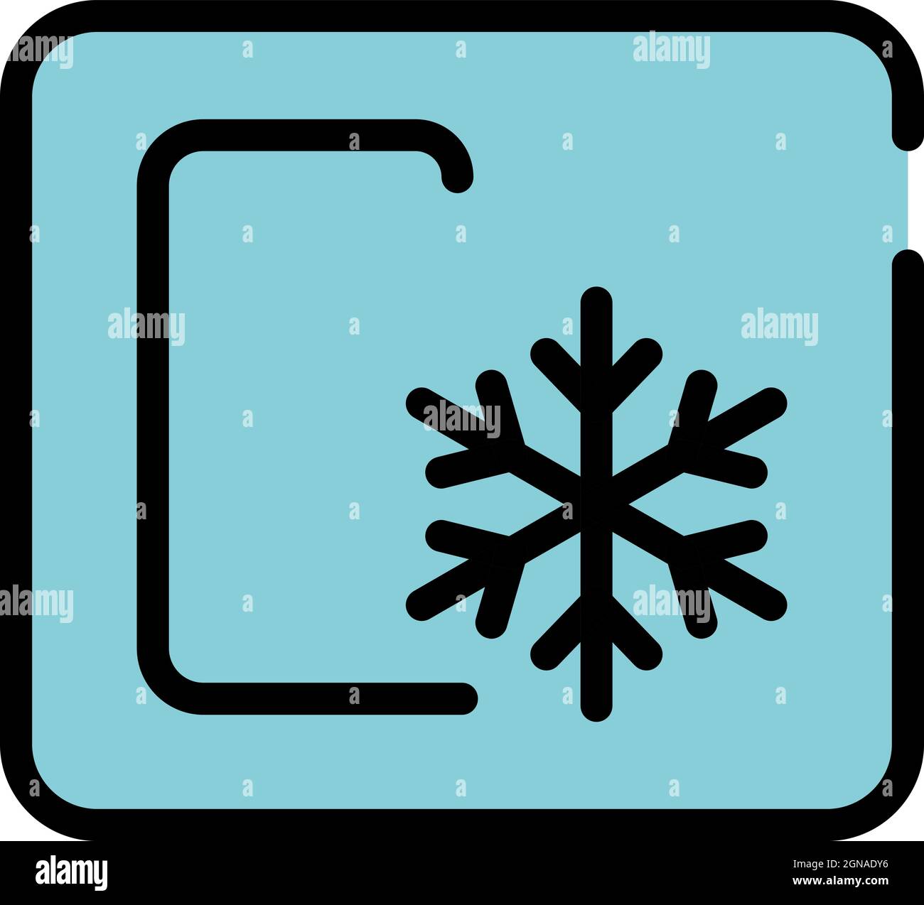 Sign celsius snowflake icon. Outline sign celsius snowflake vector icon color flat isolated Stock Vector
