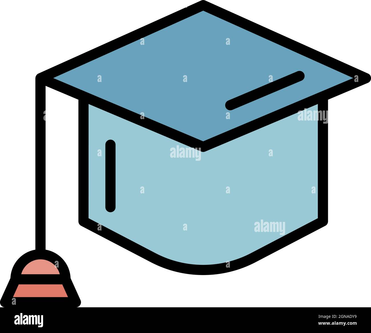 Square academic cap icon. Outline square academic cap vector icon color ...