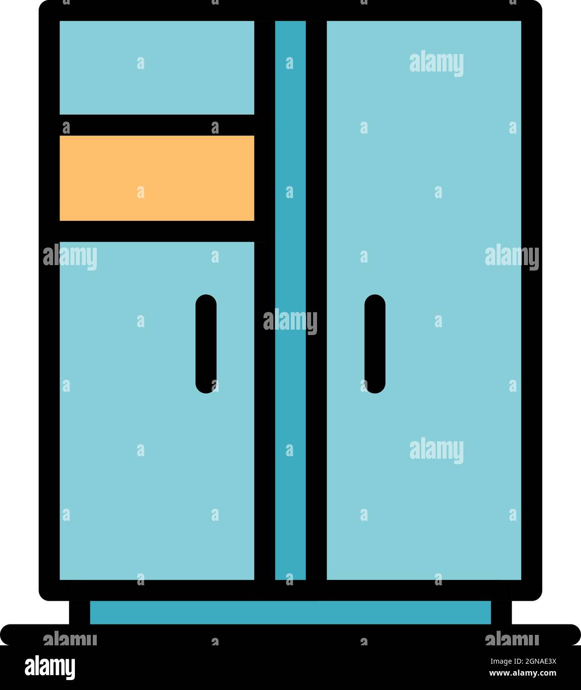 Double leaf refrigerator icon. Outline double leaf refrigerator vector ...