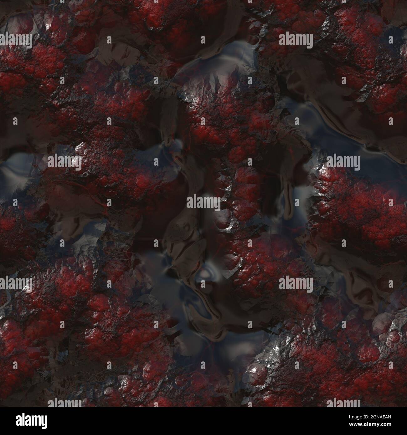 Grizzly open wound revealing gory fleshy meat and blood 3D illustration Stock Photo