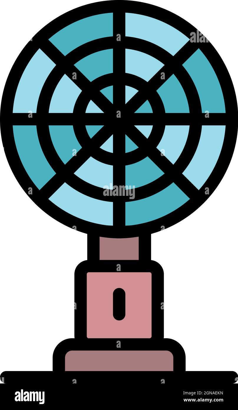 Large table fan icon. Outline large table fan vector icon color flat