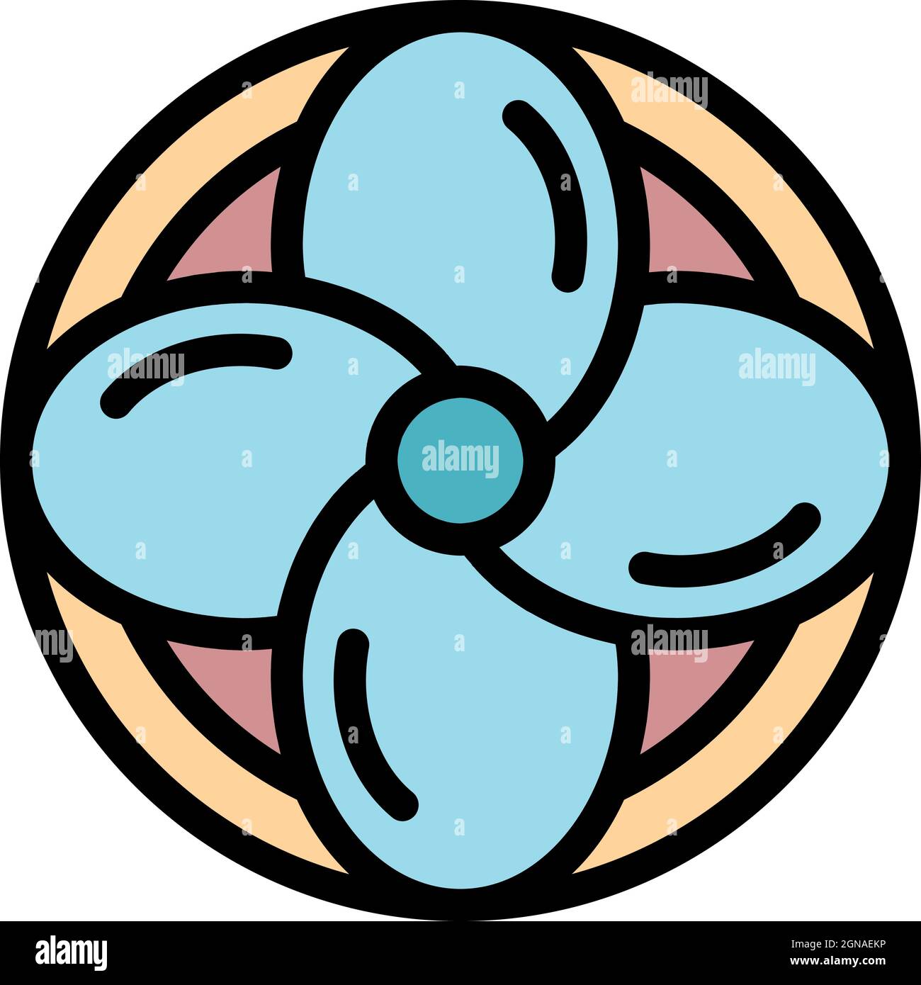 Fan propeller icon. Outline fan propeller vector icon color flat ...