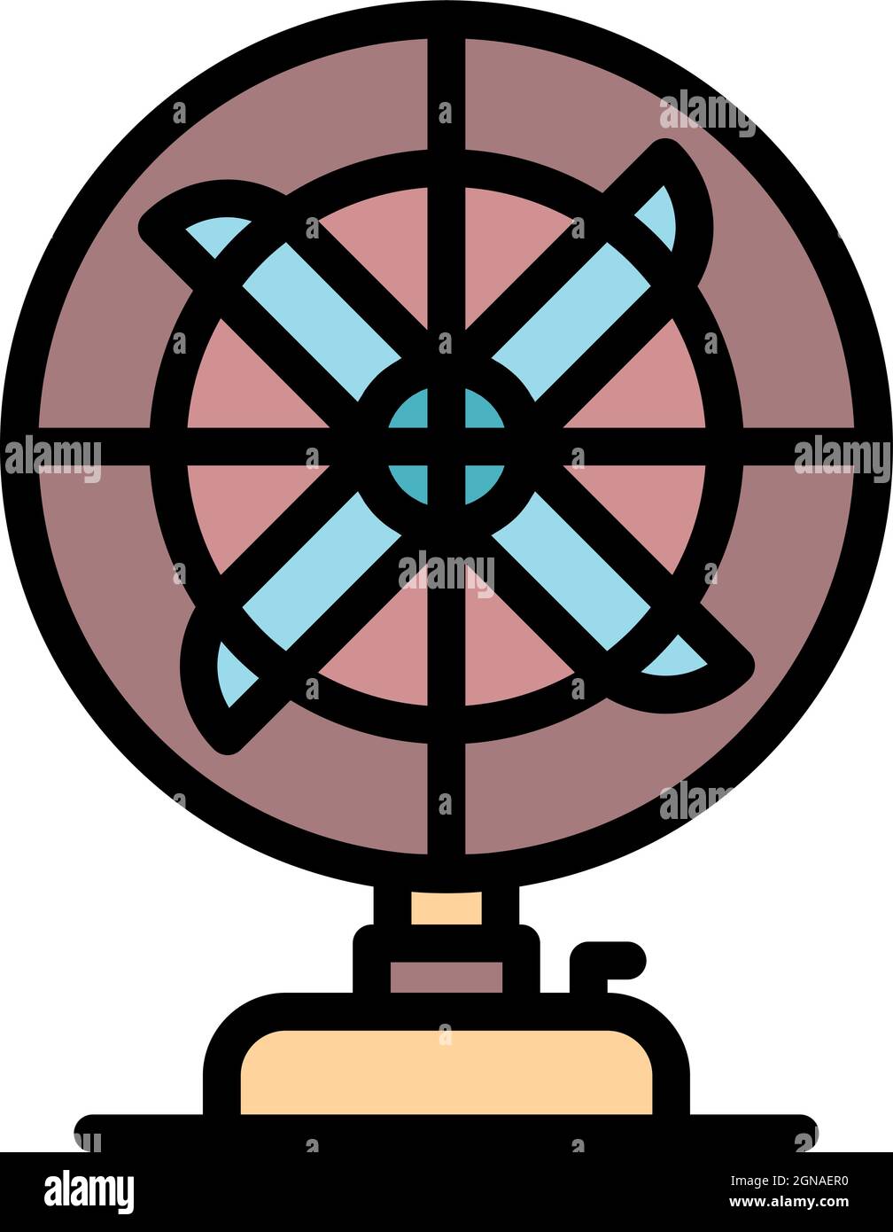 Retro fan icon. Outline retro fan vector icon color flat isolated Stock ...