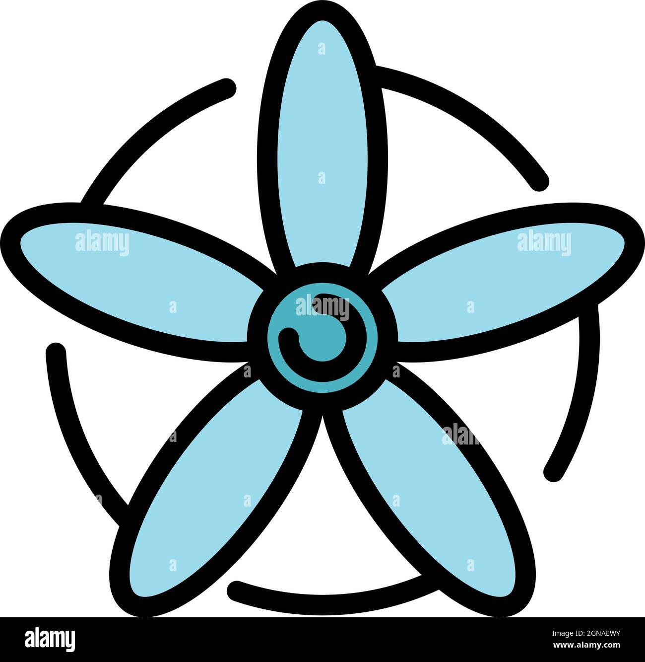 Avia propeller icon. Outline avia propeller vector icon color flat ...