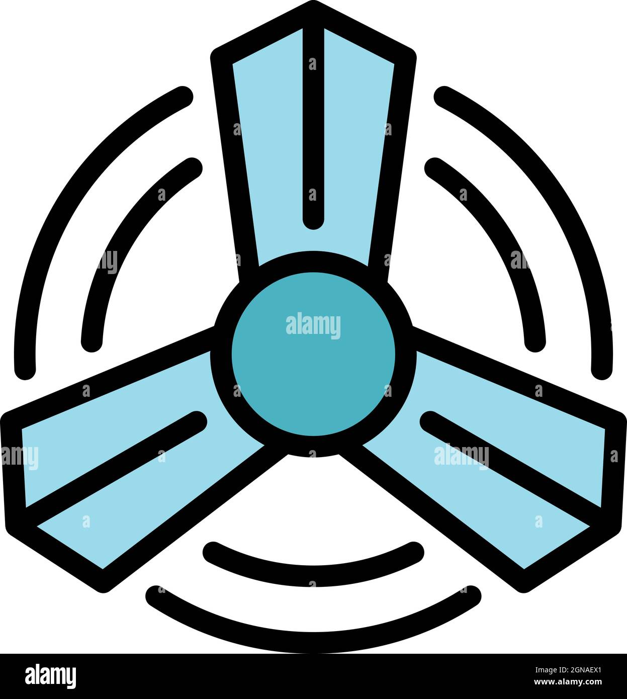 Propeller icon. Outline propeller vector icon color flat isolated Stock Vector