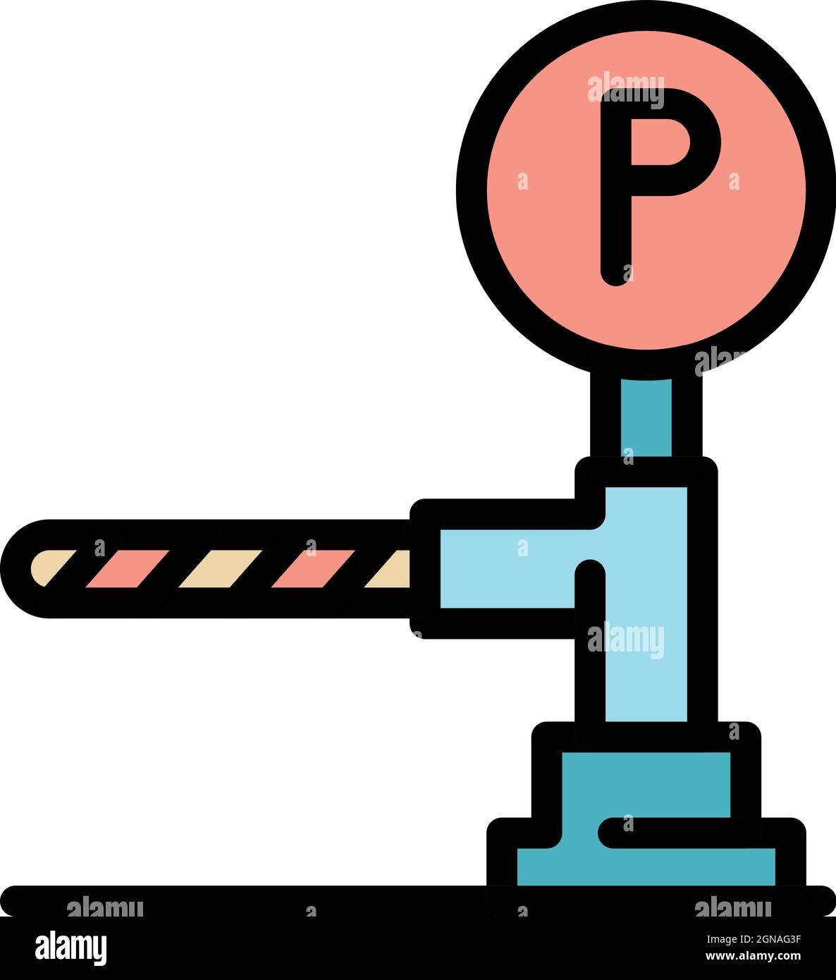 Parking barrier icon. Outline parking barrier vector icon color flat ...