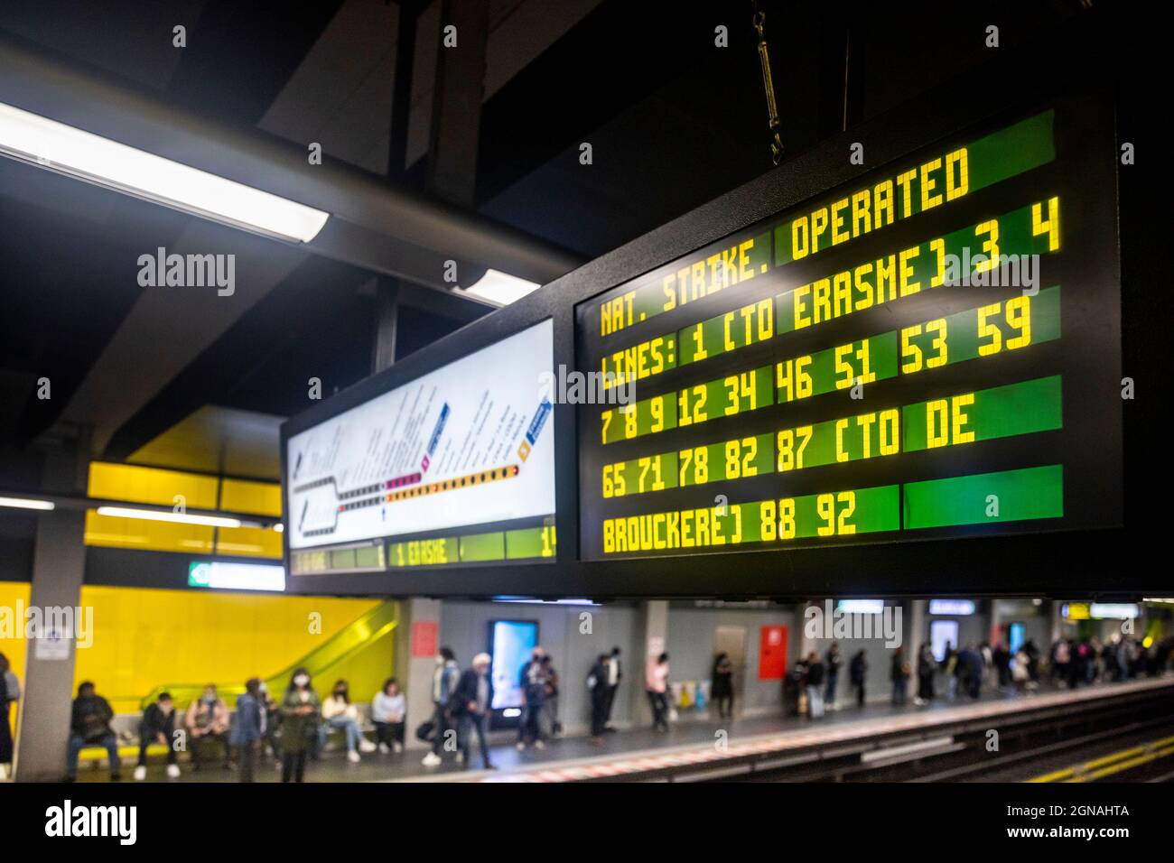 Illustration picture shows  troubles with public transport ahead of a demonstration of socialist trade union FGTB-ABVV members, in Brussels, Friday 24 Stock Photo