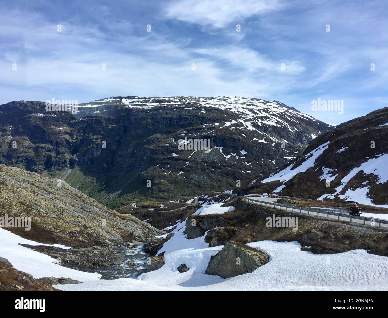 Aerial view of mountain peaks covered in snow Stock Photo - Alamy