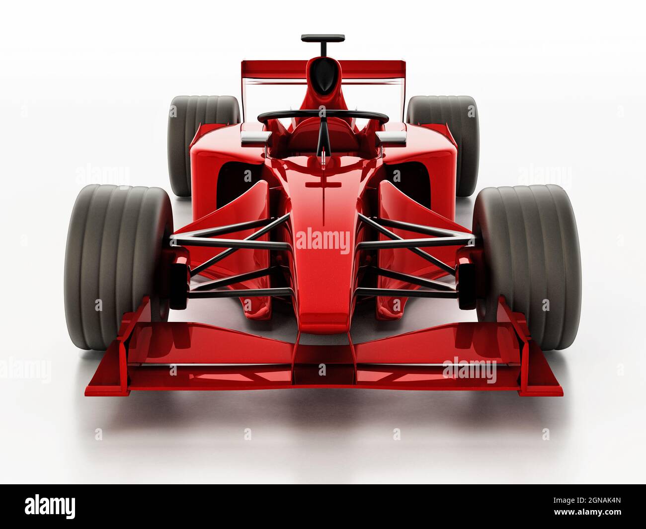 Generic Formula 1 racing car isolated on white background. 3D illustration. Stock Photo
