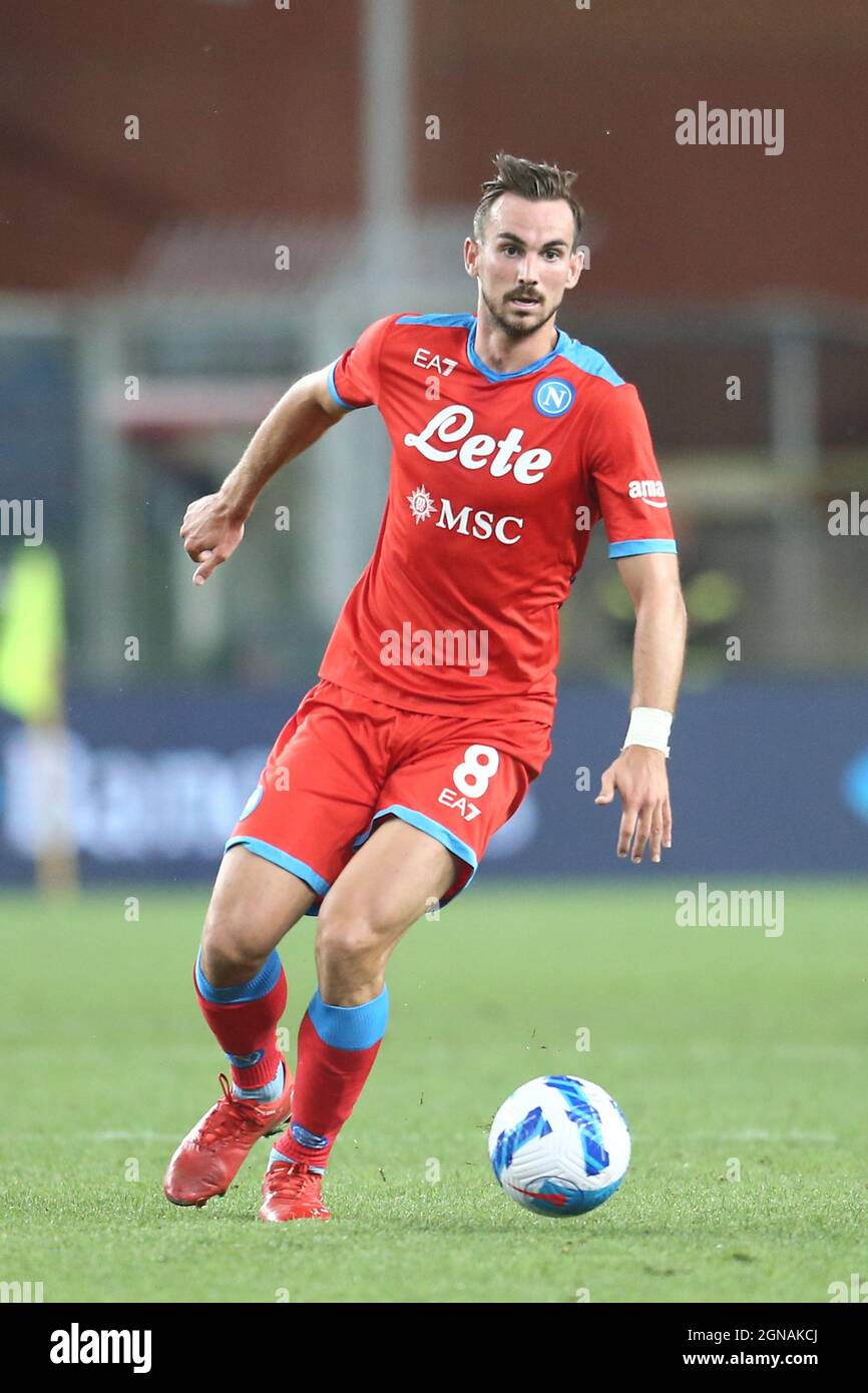 SSC Napoli's Spanish midfielder Fabian Ruiz  controls the ball during Serie A football match between Sampdoria and Napoli  at the Luigi Ferraris Stadium, Genova , Italy, on September  23 2021. Stock Photo