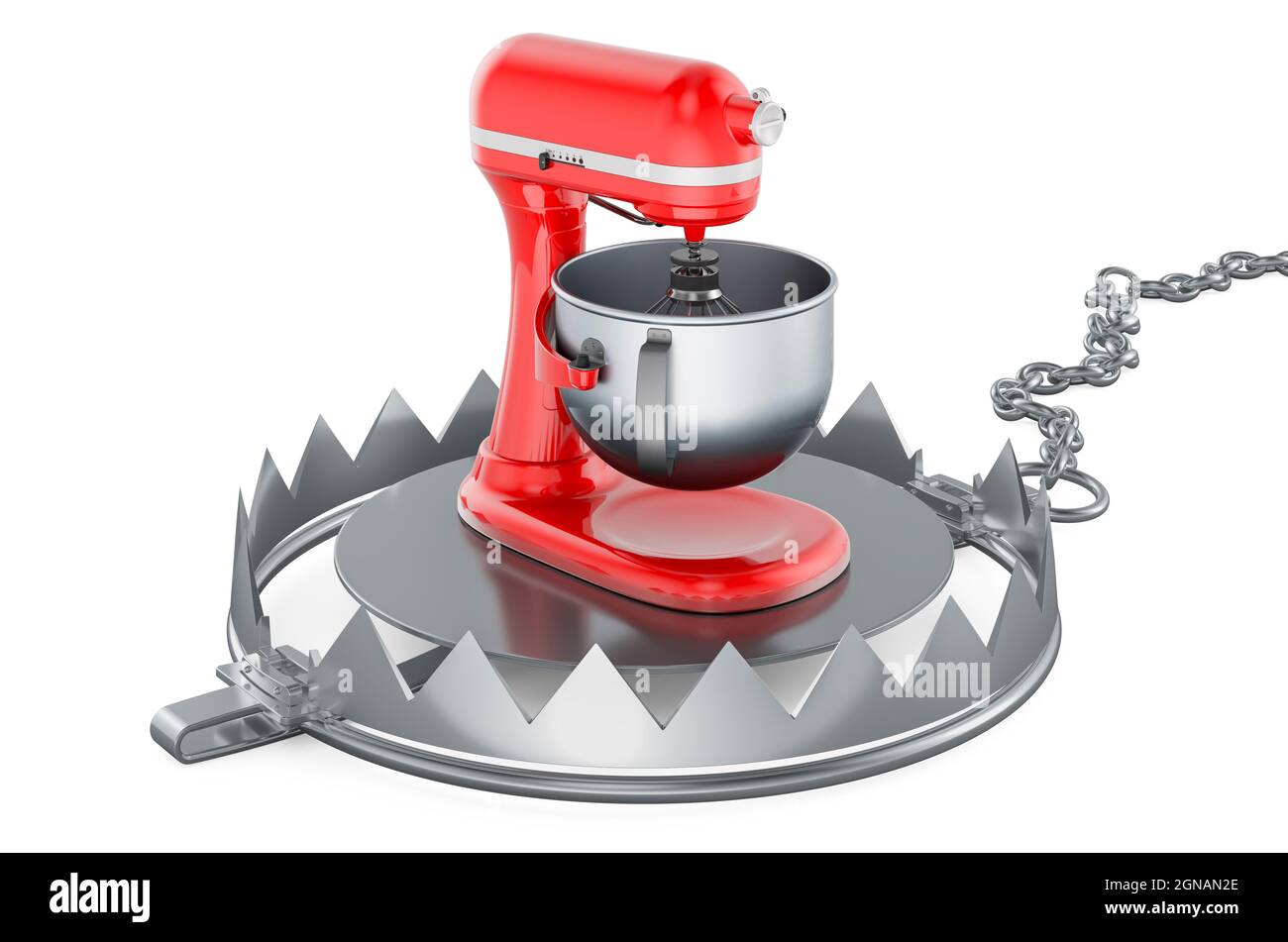 Bear Trap with stand mixer, 3D rendering isolated on white background ...