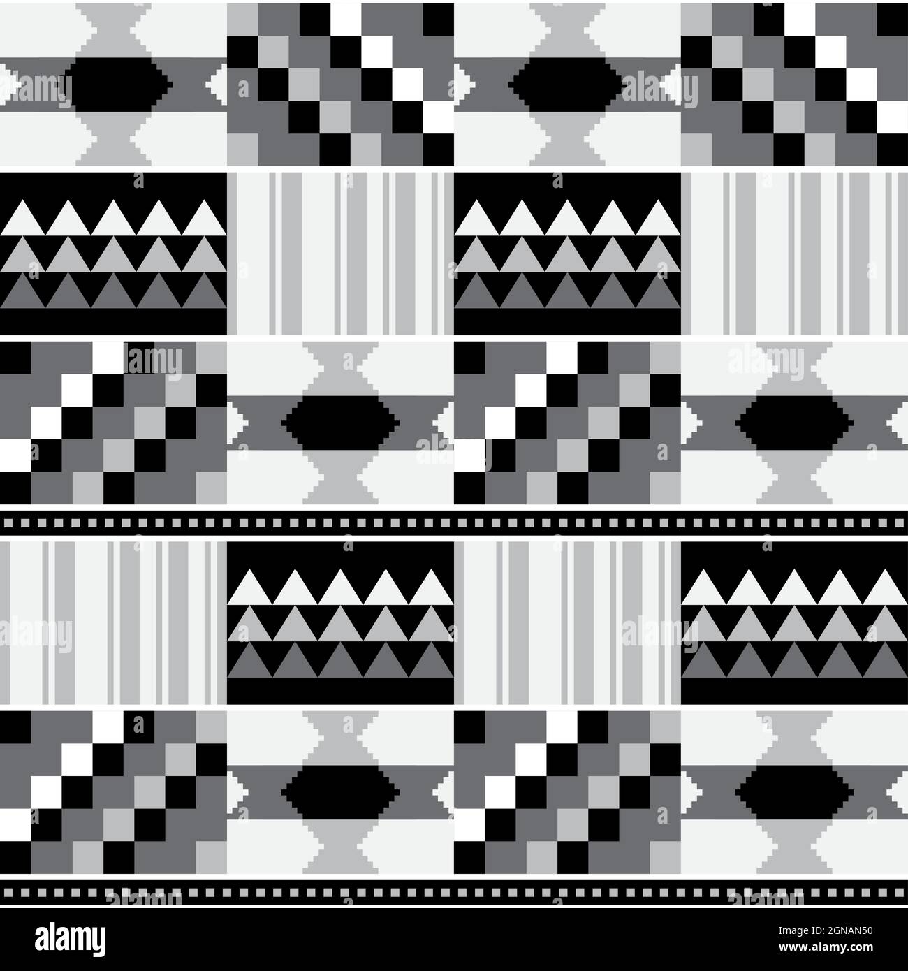 African tribal Kente mud cloth style vector seamless textile pattern