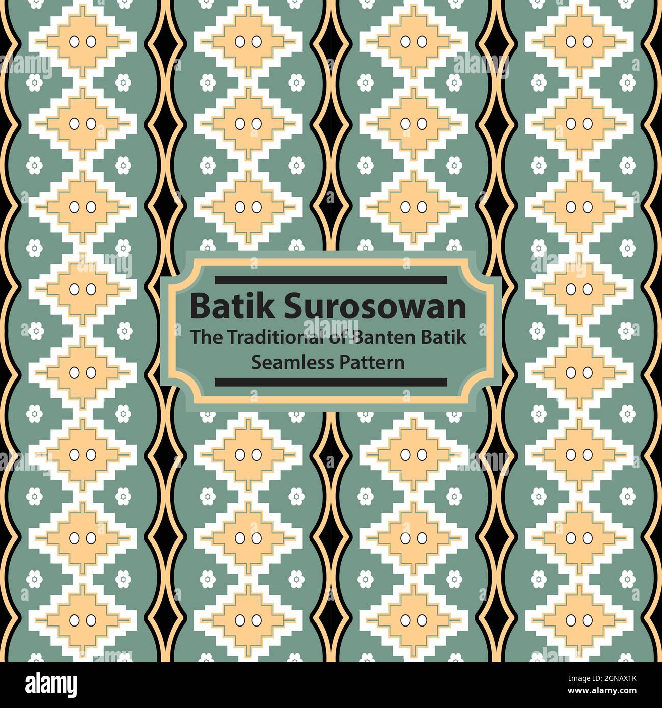 Batik Surosowan Banten - The Traditional of Banten Batik Seamless Pattern Stock Vector
