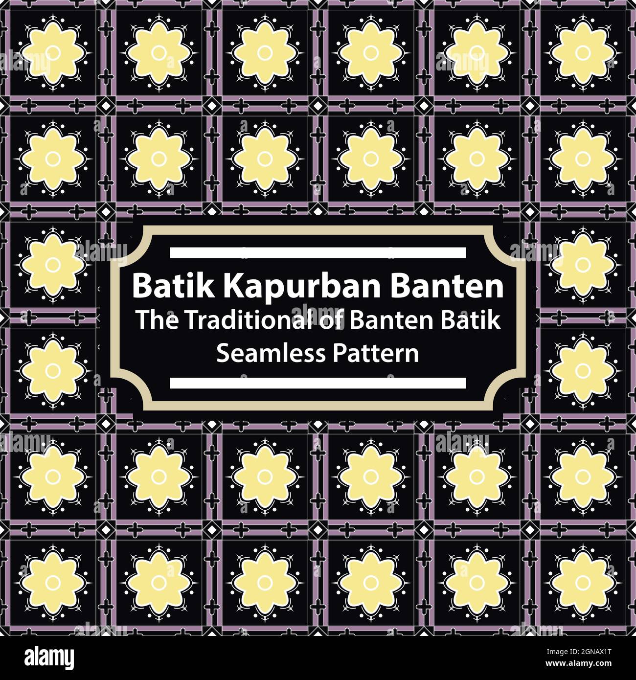 Batik Kapurban Banten - The Traditional of Banten Batik Seamless Pattern Stock Vector