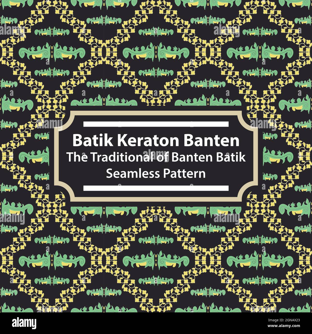 Batik Keraton Banten - The Traditional of Banten Batik Seamless Pattern Stock Vector