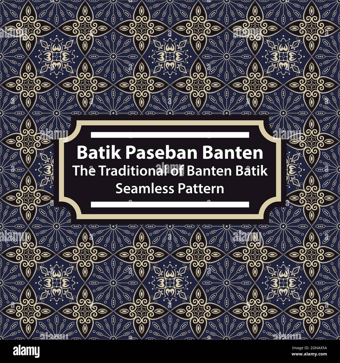 Batik Paseban Banten - The Traditional of Banten Batik Seamless Pattern Stock Vector