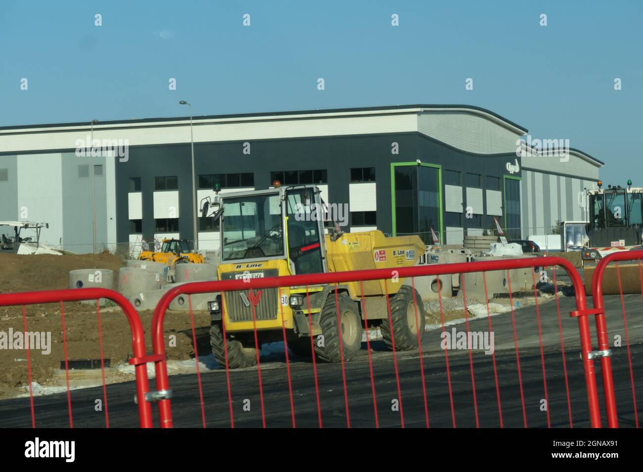 Road works on the M1 motorway Northamptonshire UK making a smart