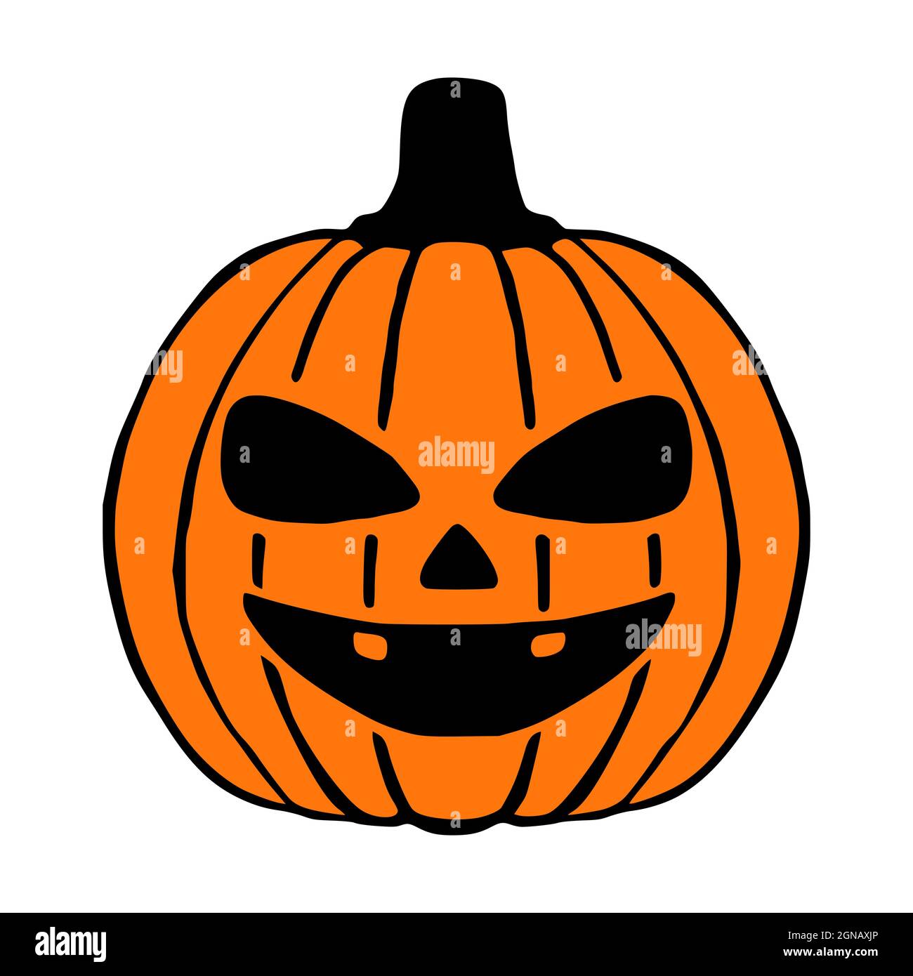 Happy Jack O Lantern hand drawn art, halloween pumpkin isolated Stock ...