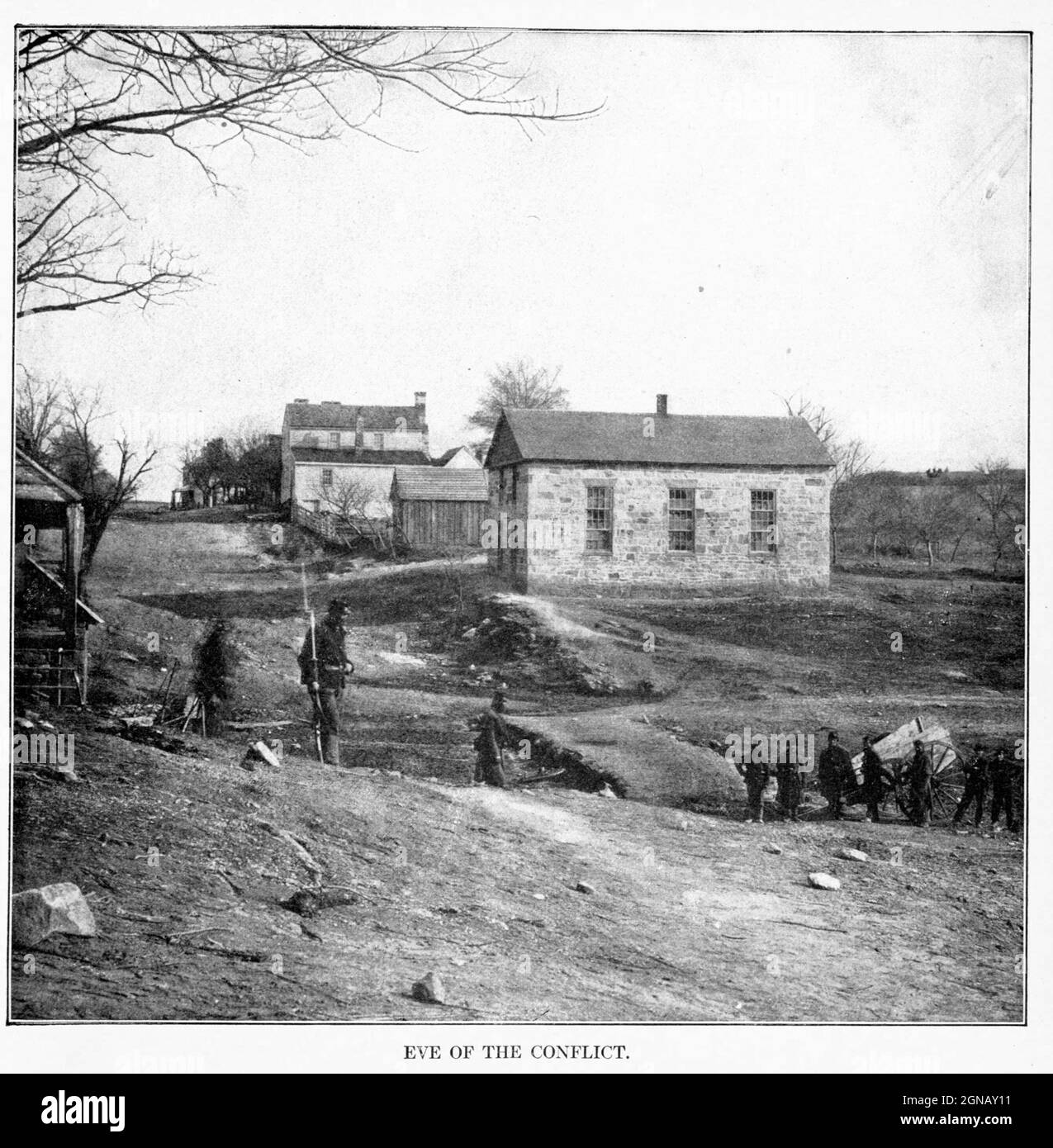 Stone Church, Centreville, Virginia from the book ' The Civil war through the camera ' hundreds of vivid photographs actually taken in Civil war times, sixteen reproductions in color of famous war paintings. The new text history by Henry W. Elson. A. complete illustrated history of the Civil war Stock Photo